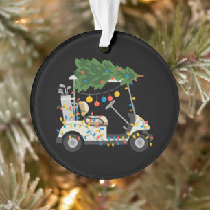 Golf Cart Weihnachtsbaum Lichter Xmas Sport Golfer Ornament