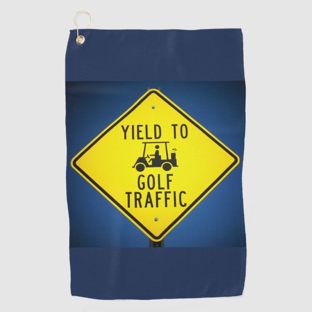 Golf Cart Yield-Zeichen Golfhandtuch (Vorderseite)