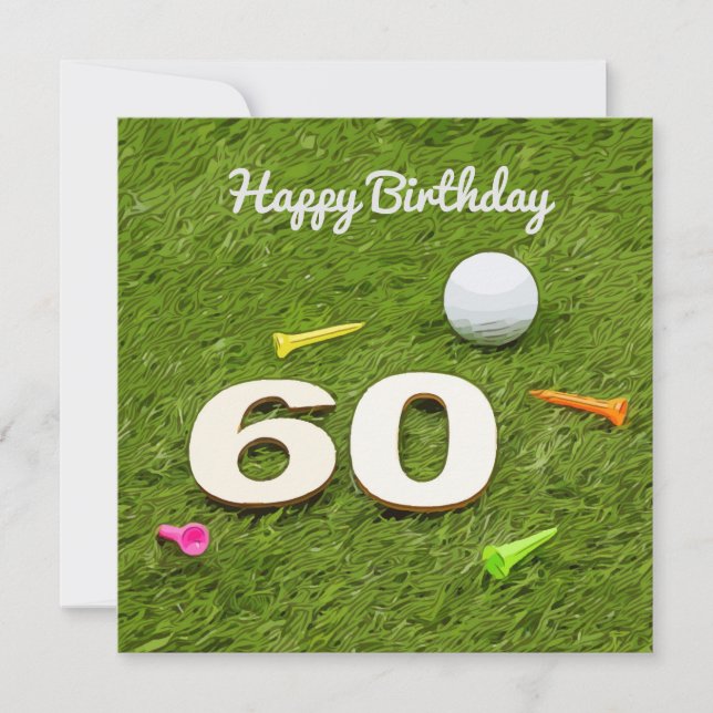Golf Carte d'anniversaire 60e anniversaire balle d (Devant)
