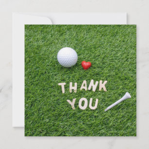 Golf Carte de remerciements avec amour et golfeur