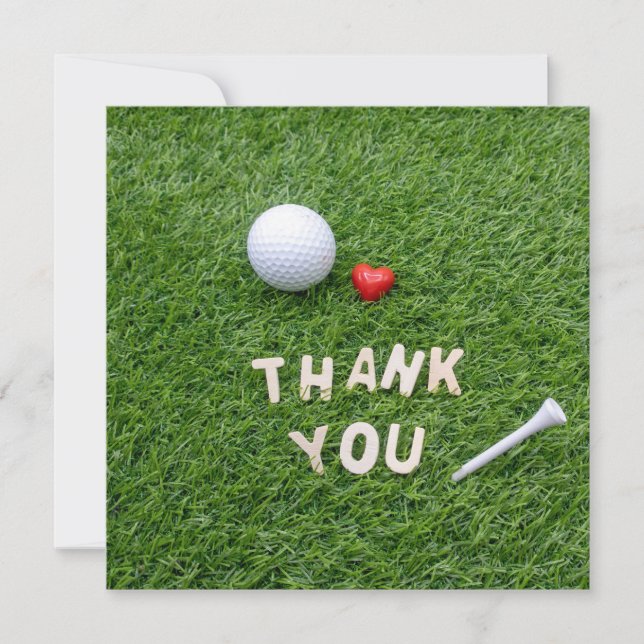 Golf Carte de remerciements avec amour et golfeur (Devant)