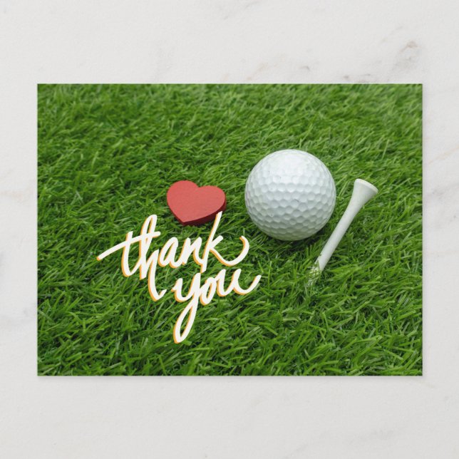 Golf carte de remerciements avec golf boule tee av (Devant)