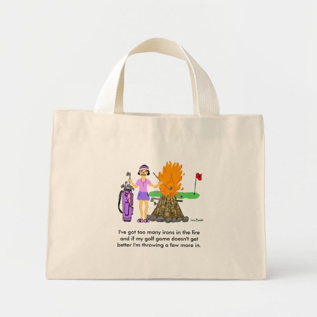 Golf Cartoon Tote Bag Mini Stoffbeutel (Vorne)