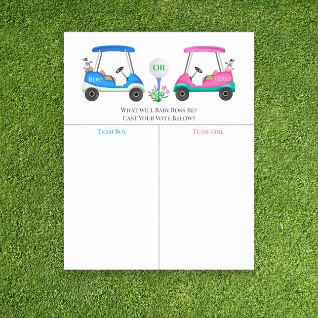 Golf Carts auf Kurs Geschlechteroffenbarung Vorher Poster (Von Creator hochgeladen)