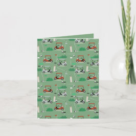 Golf Carts Modernes Golfer Golf Theme Muster Karte