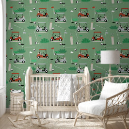 Golf Carts Modernes Golfer Golf Theme Muster Tapete