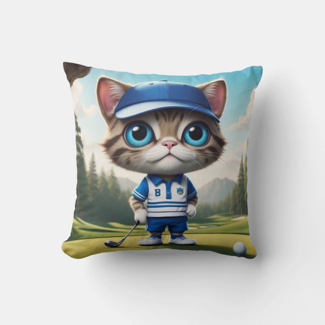 Golf Cat Kissen (Vorderseite)