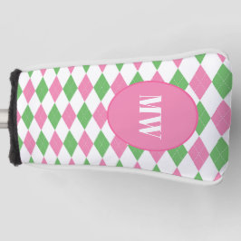 Golf Chic Argyle Monogram Putter Club Cover Headcover
