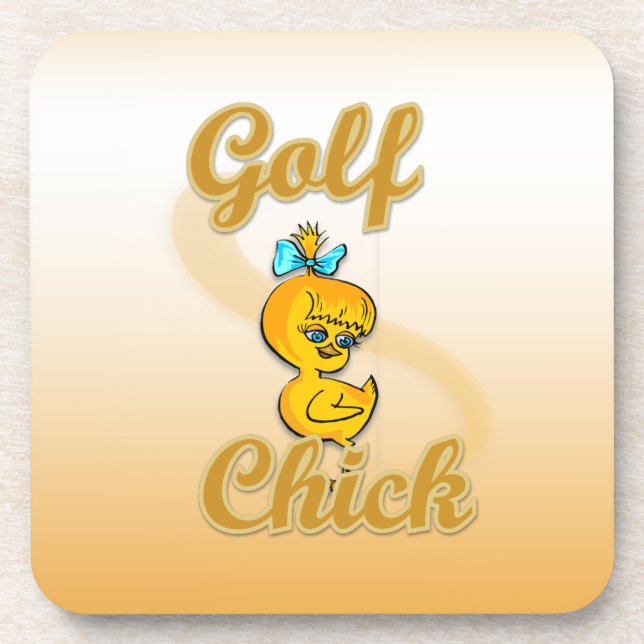 Golf Chick Getränkeuntersetzer (Vorderseite)