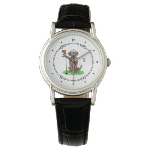 Golf Chocolate Labrador Retriever Dog - Niedlich Armbanduhr