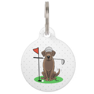 Golf Chocolate Labrador Retriever Dog - Niedlich Haustiermarke