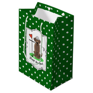 Golf Chocolate Labrador Retriever Dog - Niedlich Mittlere Geschenktüte