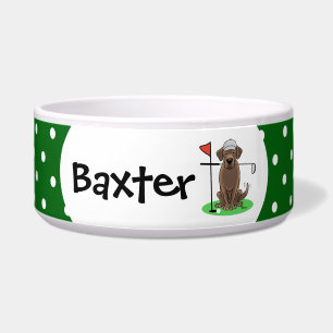 Golf Chocolate Labrador Retriever Dog - Niedlich Napf