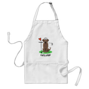 Golf Chocolate Labrador Retriever Dog - Niedlich Schürze