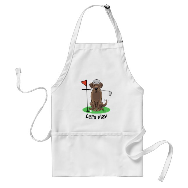 Golf Chocolate Labrador Retriever Dog - Niedlich Schürze (Vorne)