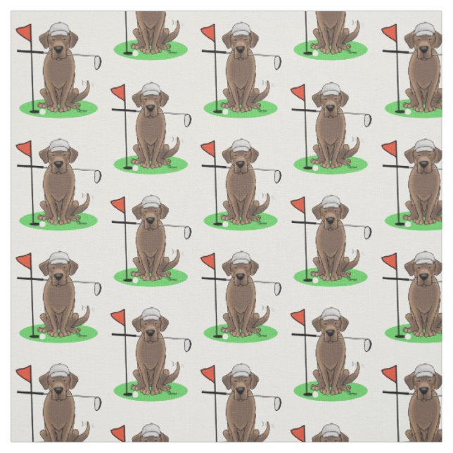 Golf Chocolate Labrador Retriever Dog - Niedlich Stoff (Muster)
