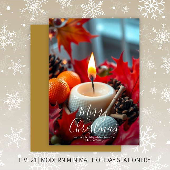 Golf Christmas Candle Feiertagskarte (Von Creator hochgeladen)