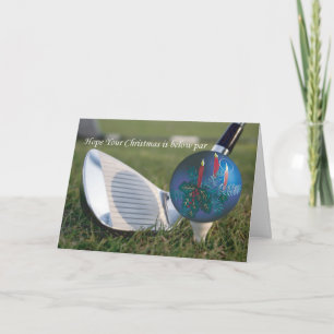 Golf Christmas card with special verse Feiertagskarte