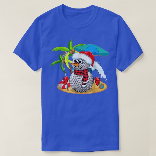 Golf Christmas in July Summer Snowman Golfer Party T-Shirt (Design vorne)