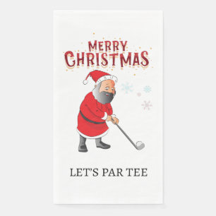 Golf Christmas Lass Par T mit Weihnachtsmann Serviette