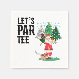 Golf Christmas Let's Par T-Shirt mit dem Weihnacht Serviette