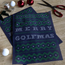 Golf Christmas Merry Golfmas Blue Tissue Paper Seidenpapier