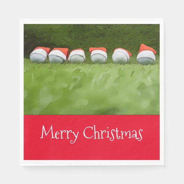 Golf Christmas Napkin mit Golfball und Weihnachtsm Serviette (Vorderseite)