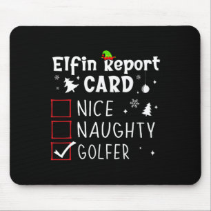 Golf Christmas Nice Naughty Funny Xmas Liste Golfe Mousepad