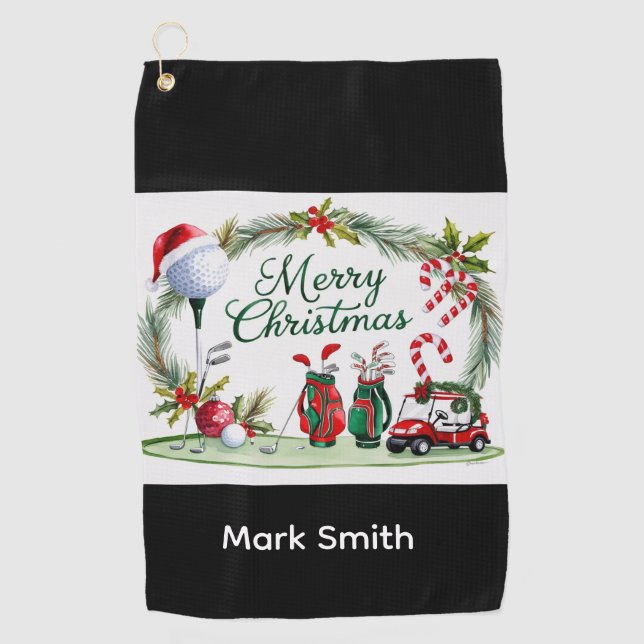 Golf Christmas themed   Golfhandtuch (Vorderseite)
