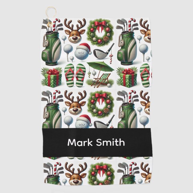 Golf Christmas themed   Golfhandtuch (Vorderseite)