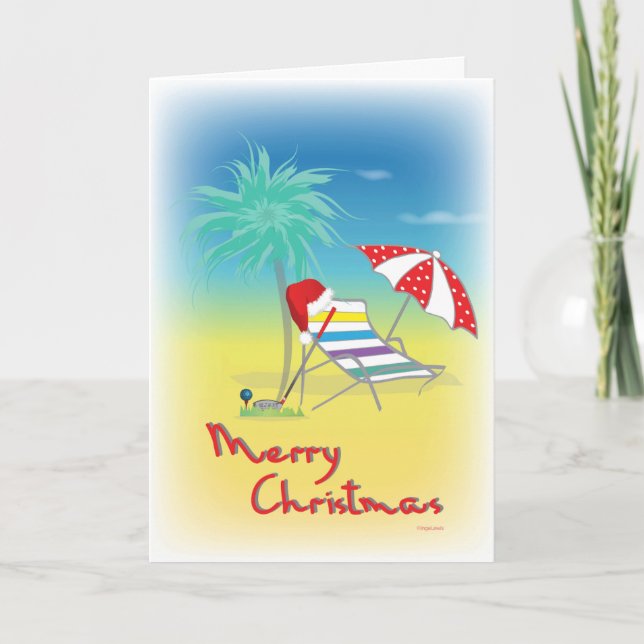 GOLF Christmas Weihnachtsmannmütze Beach Funny Car Karte (Vorderseite)