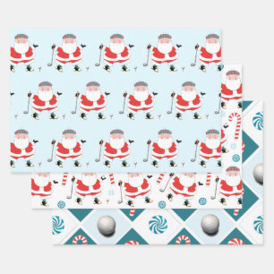 Golf Christmas Wrapping Paper Geschenkpapier Set