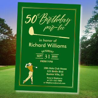 Golf Classic Green Golden Player Herren 50. Geburt Einladung