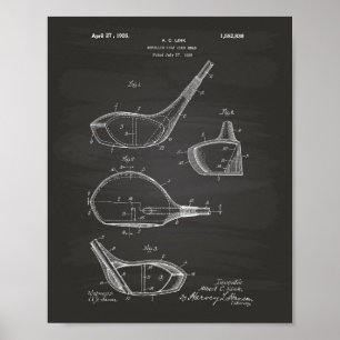 Golf Club 1926 Patent Kunst - Tafel Poster