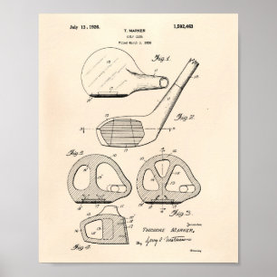 Golf Club 1926 Patentart - Alter Peper Poster
