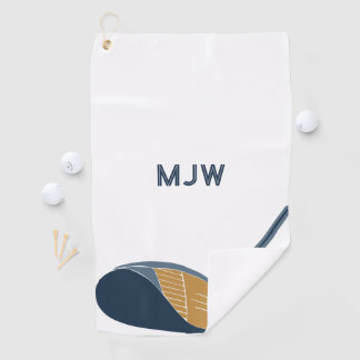 Golf Club and Ball Personalized Golfers Name Golfhandtuch