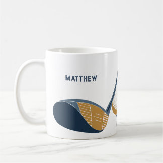 Golf Club and Ball Personalized Golfers Name Kaffeetasse