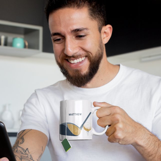 Golf Club and Ball Personalized Golfers Name Kaffeetasse (Von Creator hochgeladen)