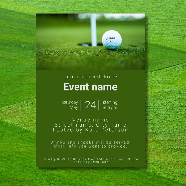 Golf club golfer événement anniversaire Invitation (Créateur téléchargé)