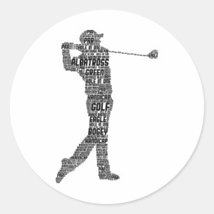 Golf Club Golfer Golfspielen Herren Jungen Kinder  Runder Aufkleber