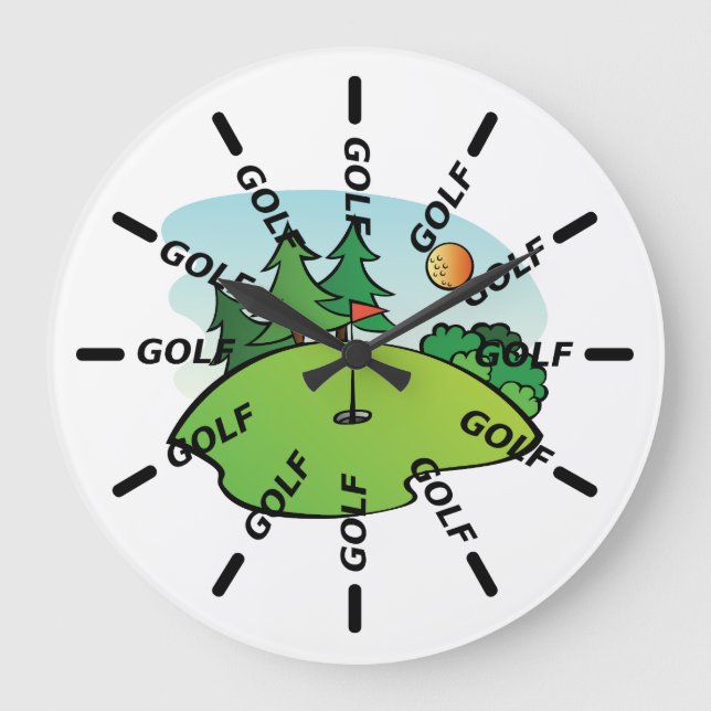 Golf Club Große Wanduhr (Vorderseite)