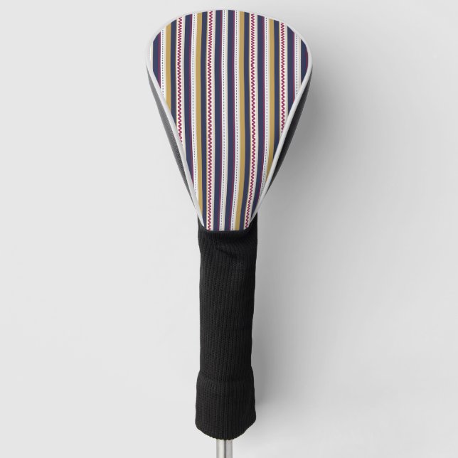 Golf club head cover with vertical stripes  golf headcover (Vorderseite)