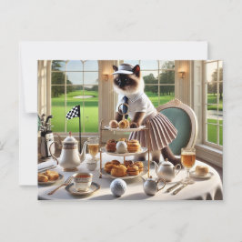 Golf Club House Party für Cat-Liebhaber Postkarte