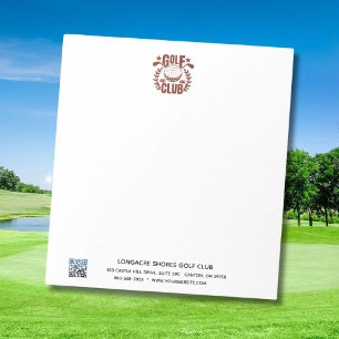 Golf-Club-Logo und QR-Code unliniert Notizblock