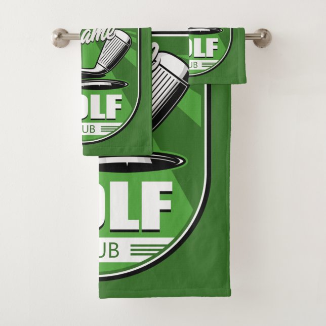 Golf Club NAME Pro Golfer Player Personalisiert Badhandtuch Set (Insitu)