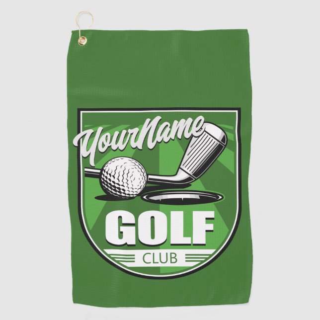 Golf Club NAME Pro Golfer Player Personalisiert Golfhandtuch (Vorderseite)