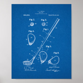 Golf Club Patent - Blueprint Poster