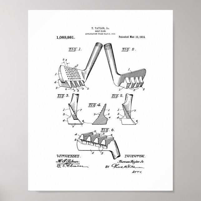 Golf Club Patent Poster (Vorne)