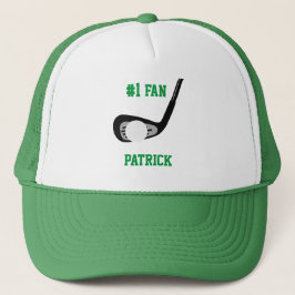 Golf Club Putter und Ball #1 Sportfan mit Namen Truckerkappe