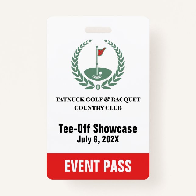 Golf Club Sonderturnier Custom Event Pass Ausweis (Vorderseite)